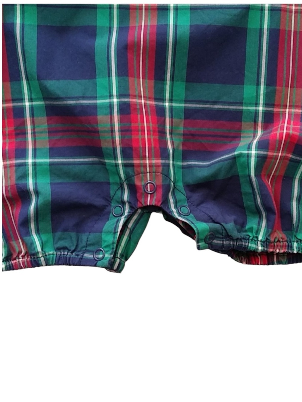 VINEYARD VINES Navy, Green & Red Plaid Baby Whale JoJo Romper Size 12/18 Months - Picture 6 of 7
